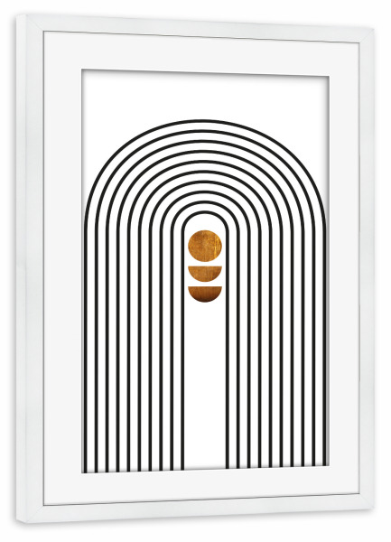 Poster mit Rahmen weiß "Mid Century study no.eighteen" artboxONE - Abstrakt,Geometrie