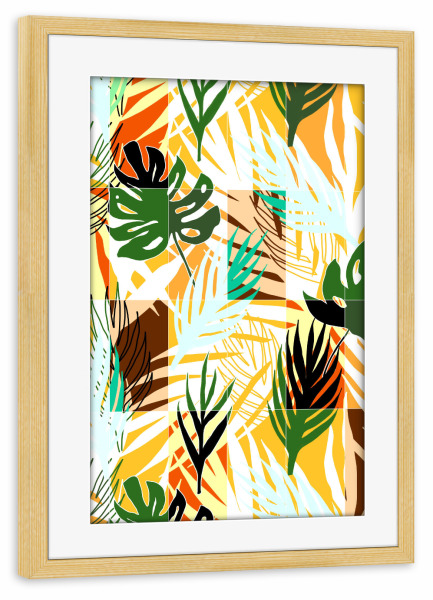 Poster mit Rahmen kiefer "Tropical Tiles" artboxONE - Natur,Abstrakt