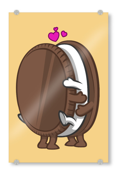 Acrylglasbild "Trio cookies" artboxONE - Comic,Liebe,Lustig - Cookies,Trio,Parody,Comic,Kawaii,Sex,Lustig,Funny,Kekse,Küssen,Liebe,Love