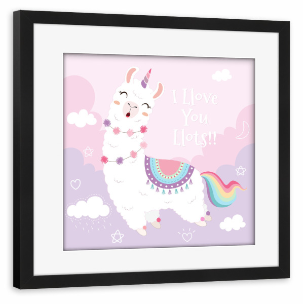 Poster mit Rahmen schwarz "I llove you llots" artboxONE - Für Kinder,Tiere,Liebe,Lustig