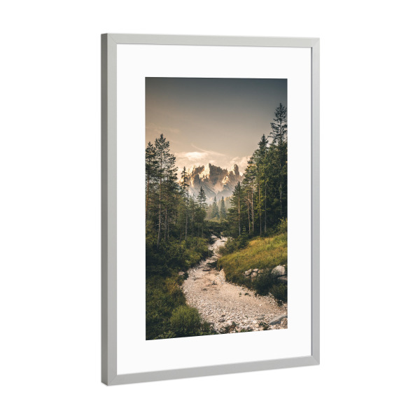 Poster mit Rahmen Silber "Dolomites mountains" artboxONE - Natur,Reise,Reise / Länder