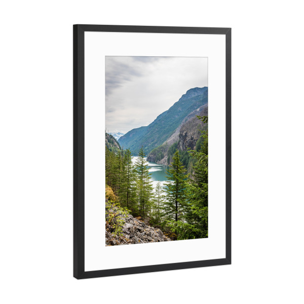 Poster mit Rahmen Schwarz (Metallic) "North Cascades National Park" artboxONE - Natur,Reise,Reise / Länder
