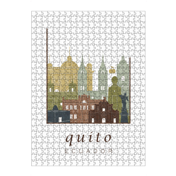 artboxONE Puzzle "Quito skyline light brown" artboxONE - Städte,Reise,Architektur,Kartografie