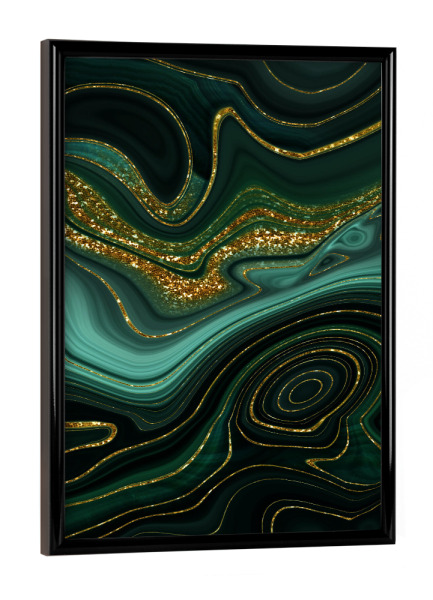 Poster mit schwarzem Rahmen "Glamour Malachite Marble" artboxONE - Abstrakt,Marmor