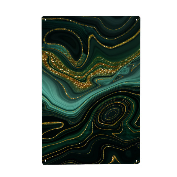 Metall Poster "Glamour Malachite Marble" artboxONE - Abstrakt,Marmor