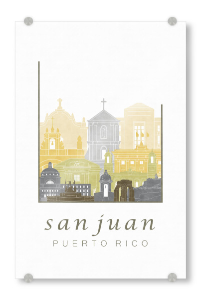 Acrylglasbild "San Juan skyline desert" artboxONE - Städte,Reise,Architektur,Kartografie