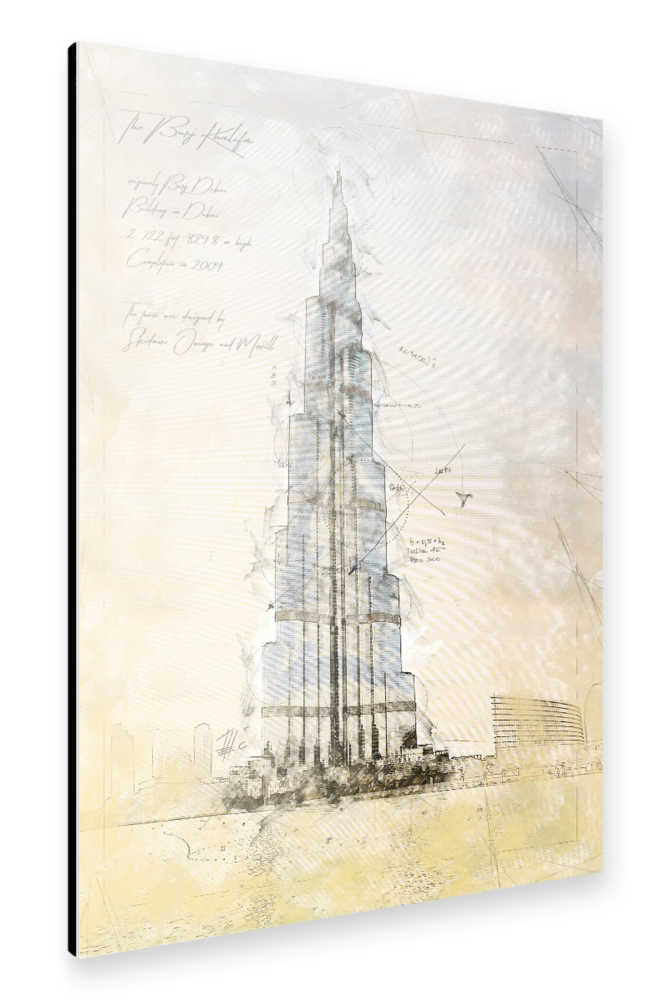 Alu-Dibond "Burj Khalifa, Dubai" 30x20 cm artboxONE