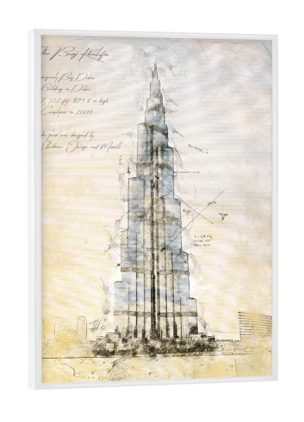 Poster mit weißem Rahmen "Burj Khalifa, Dubai" artboxONE - Städte,Architektur,Städte / Dubai