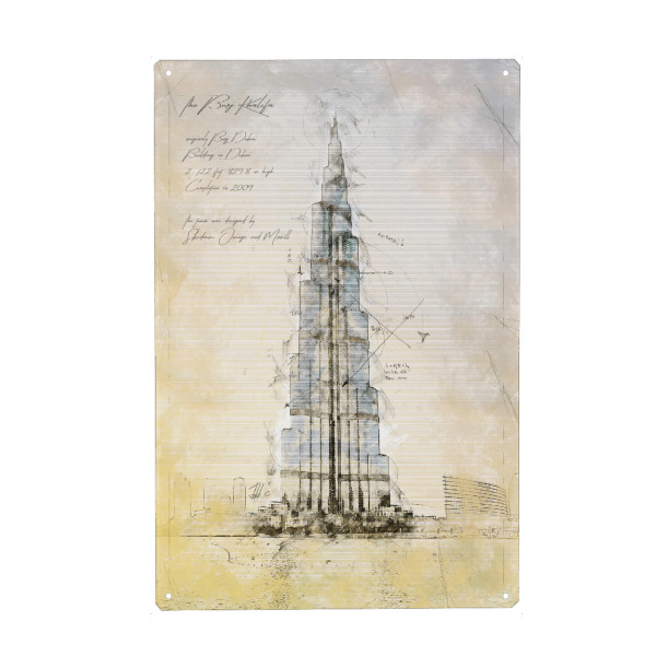 Holzbild "Burj Khalifa, Dubai" artboxONE - Städte,Architektur,Städte / Dubai