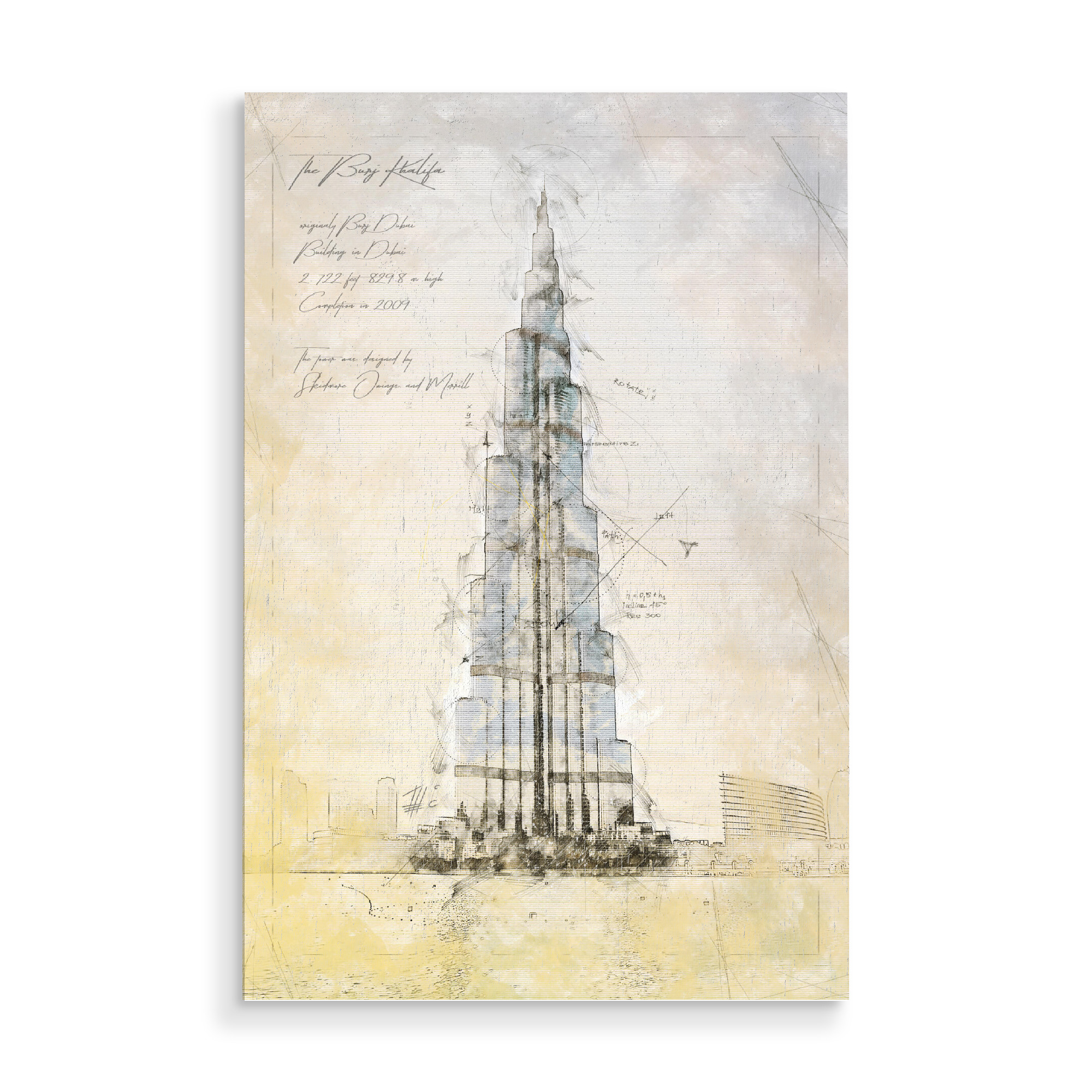 Holzbild "Burj Khalifa, Dubai" artboxONE - Städte,Architektur,Städte / Dubai