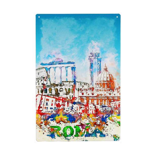 Holzbild "Rom Collage in bunt" artboxONE - Städte,Architektur,Städte / Rom