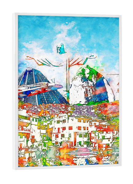 Poster mit weißem Rahmen "Rio Collage in bunt" artboxONE - Städte,Architektur,Städte / Rio de Janeiro