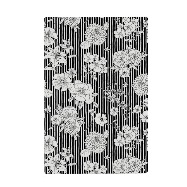 Holzbild "Flowers and Stripes Black White" artboxONE - Floral,Fashion,Für Mama