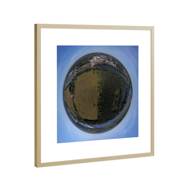 Poster mit Rahmen Gold "Elbinsel Geesthacht" artboxONE - Städte,Natur,Reise,Reise / Länder