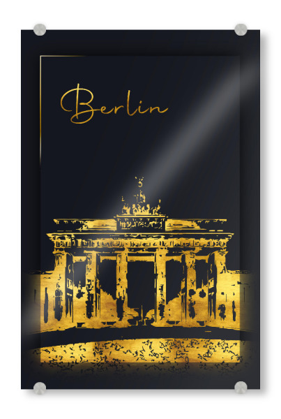 Acrylglasbild "Berlin in Gold Tor" artboxONE - Städte,Städte / Berlin,Architektur
