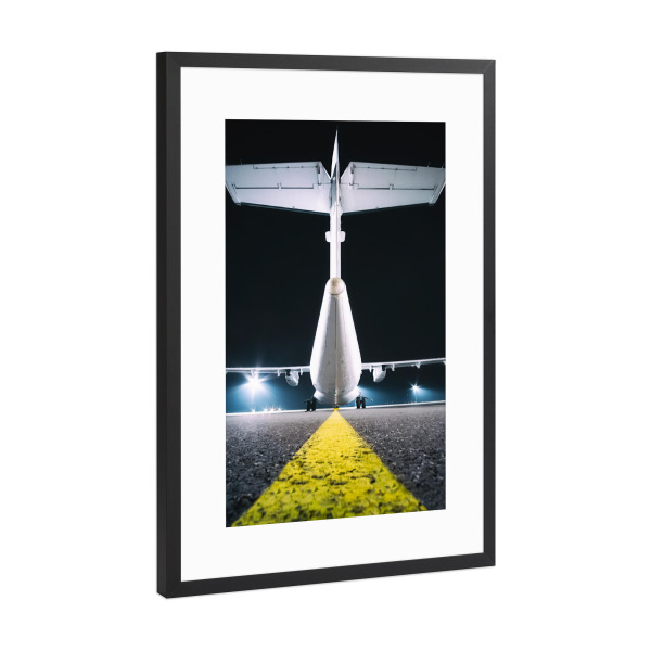 Poster mit Rahmen Schwarz (Metallic) "On the line" artboxONE - Reise,Buchstaben / F