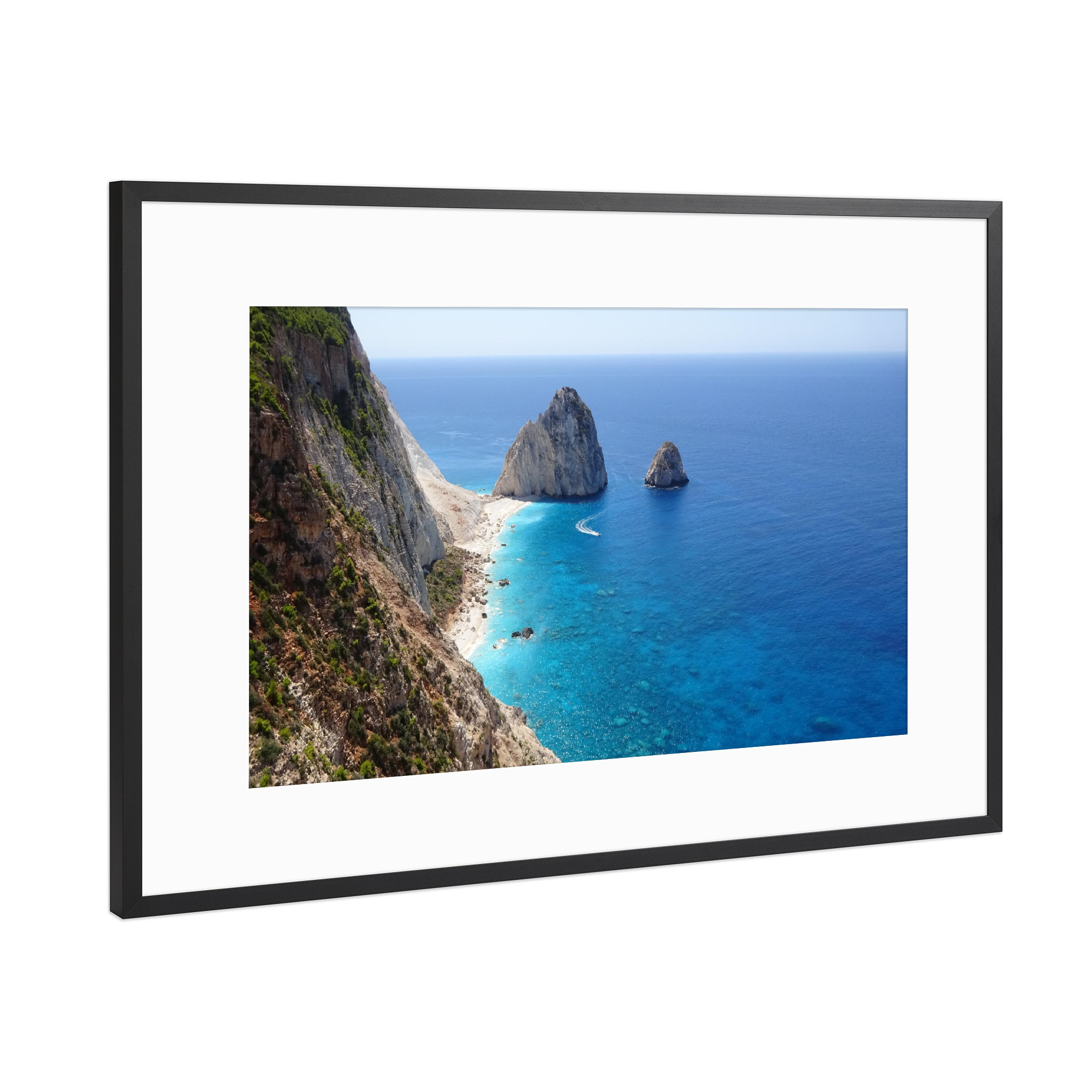 Poster mit Rahmen Schwarz (Metallic) "Cape Keri, Zante" artboxONE - Natur,Reise,Reise / Strand und Meer,Reise / Länder