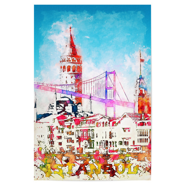 Poster 30x20 cm "Istanbul Collage in bunt" artboxONE - Reise,Architektur,Städte / Istanbul