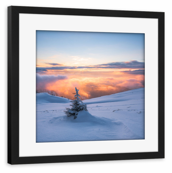 Poster mit Rahmen schwarz "Brennende Wolken" artboxONE - Natur,Reise,Reise / Länder