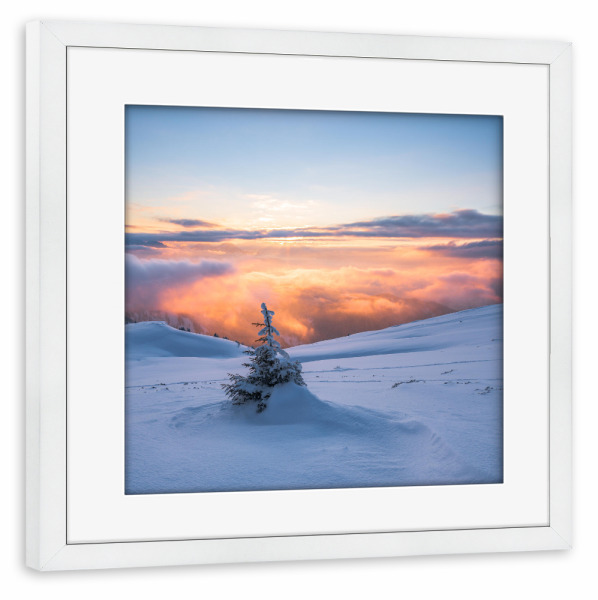 Poster mit Rahmen weiß "Brennende Wolken" artboxONE - Natur,Reise,Reise / Länder