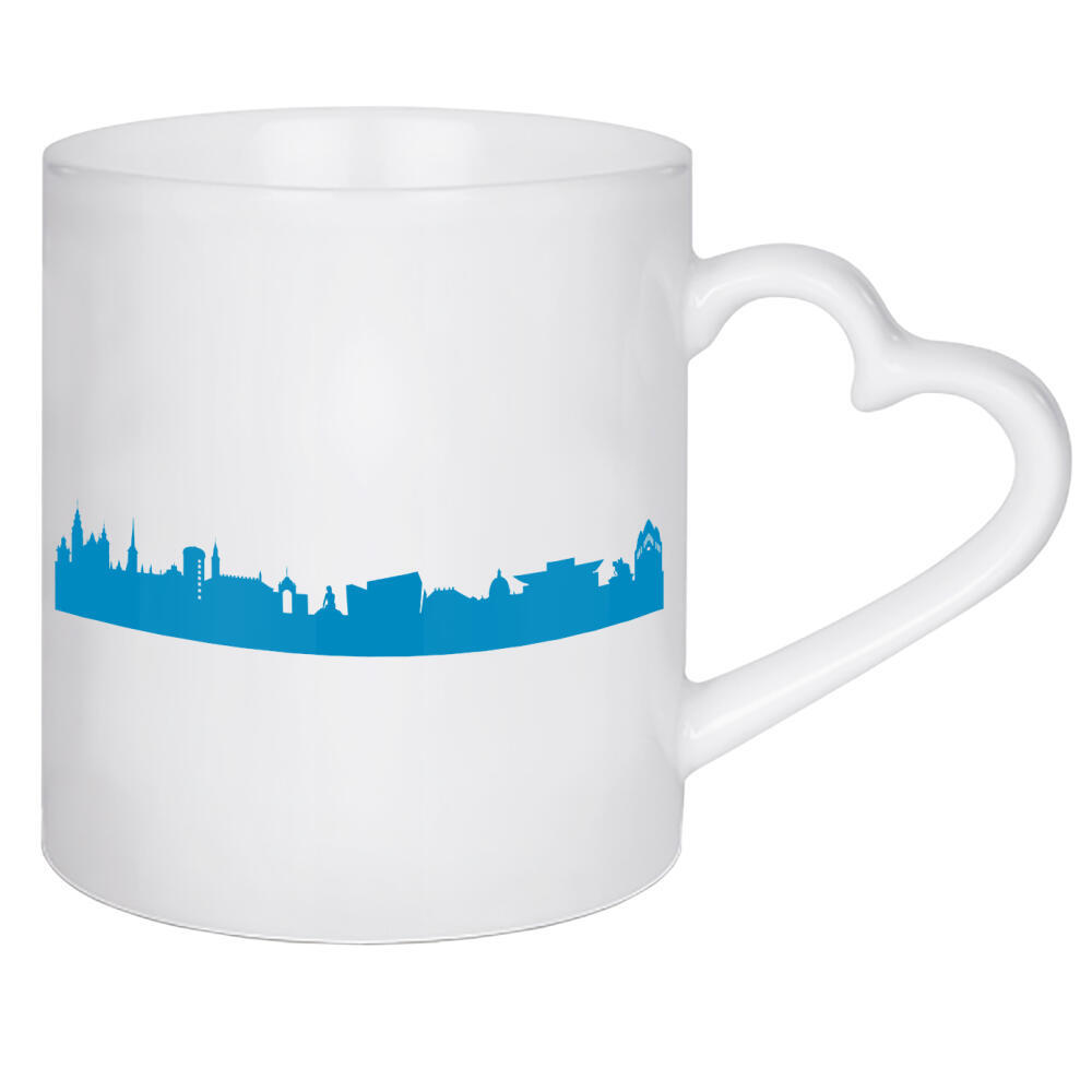 Herztasse "KOPENHAGEN 05 Skyline Print monochrome Teal" artboxONE - Städte,Reise,Abstrakt,Städte / Chicago