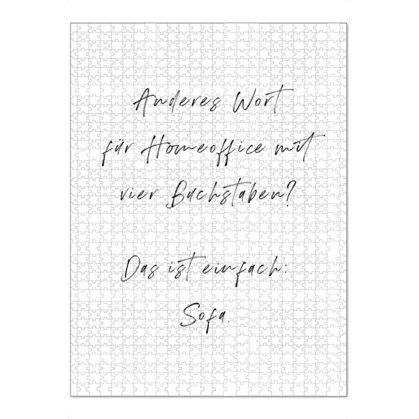 Puzzle Ravensburger "Homeoffice gleich Sofa" artboxONE - Typografie,Menschen,Lustig