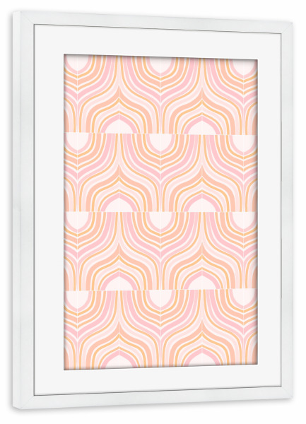 Poster mit Rahmen weiß "Peachy Marbeling Tiles" artboxONE - Abstrakt,Marmor - Tiles,Marbeling,Marbled,Abstract,Abstrakt,Marmor