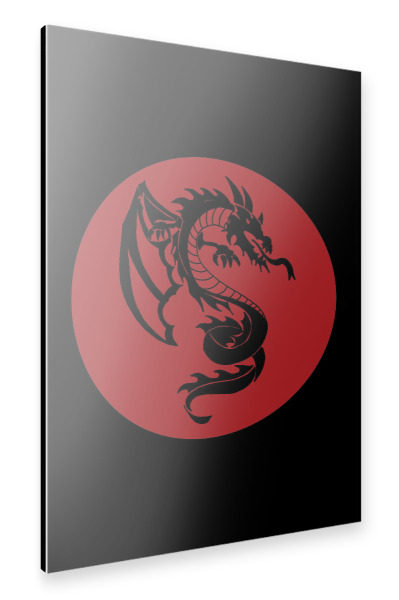 Alu-Dibond "Red Circle Dragon Tattoo" 30x20 cm artboxONE