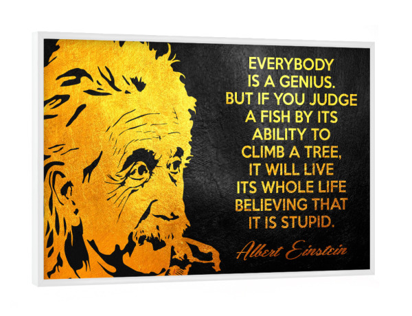 Poster mit weißem Rahmen "Albert Einstein Genius Quote" artboxONE - Typografie,Menschen