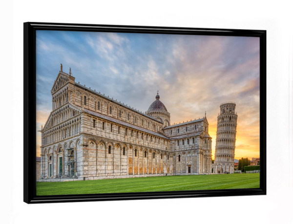 Poster mit schwarzem Rahmen "Dom und Schiefer Turm von Pisa" artboxONE - Reise,Architektur,Reise / Länder