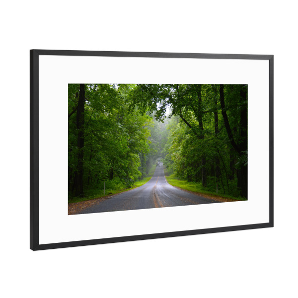 Poster mit Rahmen Schwarz (Metallic) "Skyline Drive, Virginia" artboxONE - Reise,Reise / Länder