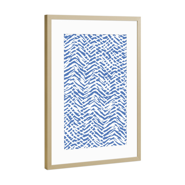 Poster mit Rahmen Gold "Marks Marker Texture Blue" artboxONE - Tiere,Abstrakt,Geometrie