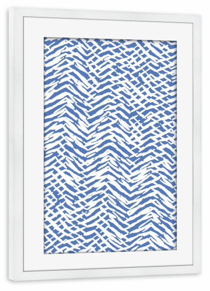 Poster mit Rahmen weiß "Marks Marker Texture Blue" artboxONE - Tiere,Abstrakt,Geometrie