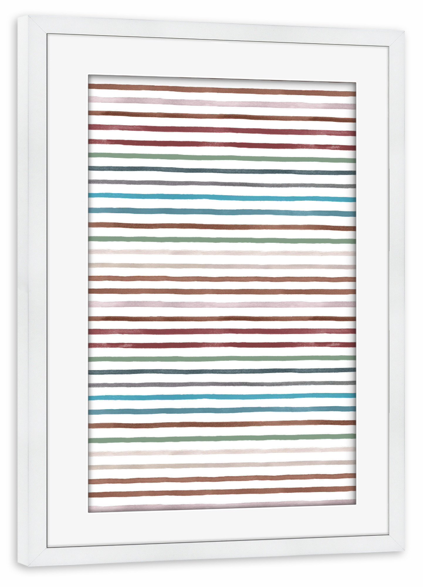 Poster mit Rahmen weiß "Marker Stripes Blue Red" artboxONE - Für Kinder,Abstrakt,Geometrie