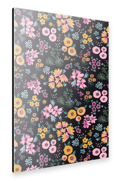 Alu-Dibond "Little Cute Flowers Multi" 30x20 cm artboxONE