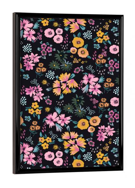 Poster mit schwarzem Rahmen "Little Cute Flowers Multi" artboxONE - Floral,Fashion,Für Mama