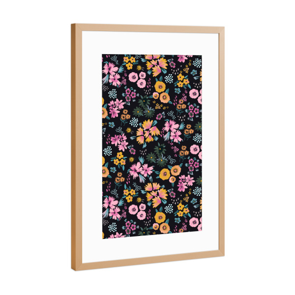Poster mit Rahmen Kupfer "Little Cute Flowers Multi" artboxONE - Floral,Fashion,Für Mama