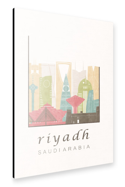 Alu-Dibond "Riyadh skyline pastel" 30x20 cm artboxONE