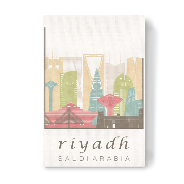 Leinwandbild "Riyadh skyline pastel" artboxONE - Städte,Reise,Architektur,Kartografie