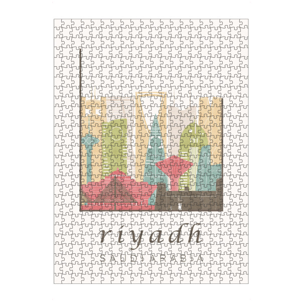 Puzzle Ravensburger "Riyadh skyline pastel" artboxONE - Städte,Reise,Architektur,Kartografie