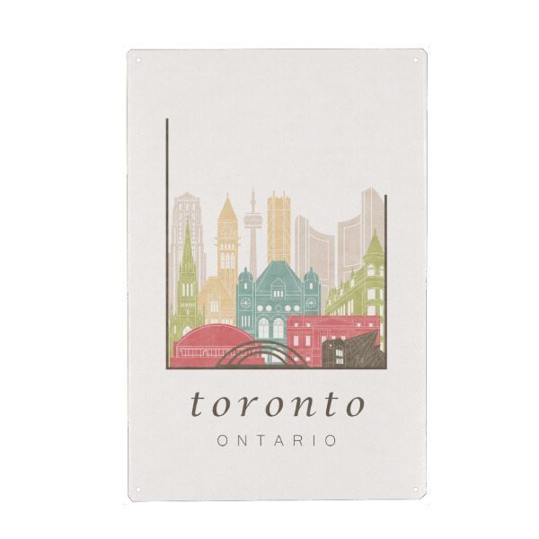 Metall Poster "Toronto skyline pastel" artboxONE - Städte,Reise,Architektur,Kartografie