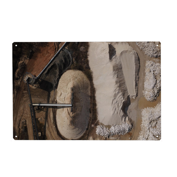 Metall Poster "Buntsand" artboxONE - Natur,Reise,Abstrakt - Kies,Sand,Anlage,Kieswerk,Bunt,Buntsand - Blechschild