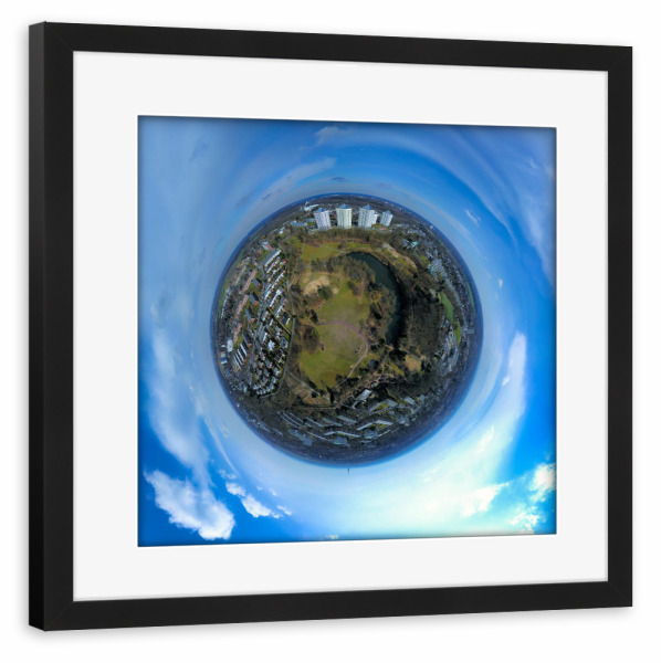 Poster mit Rahmen schwarz "Grünes Zentrum Hamburg-Lohbrügge" artboxONE - Städte,Städte / Hamburg,Natur,Reise,Reise / Länder