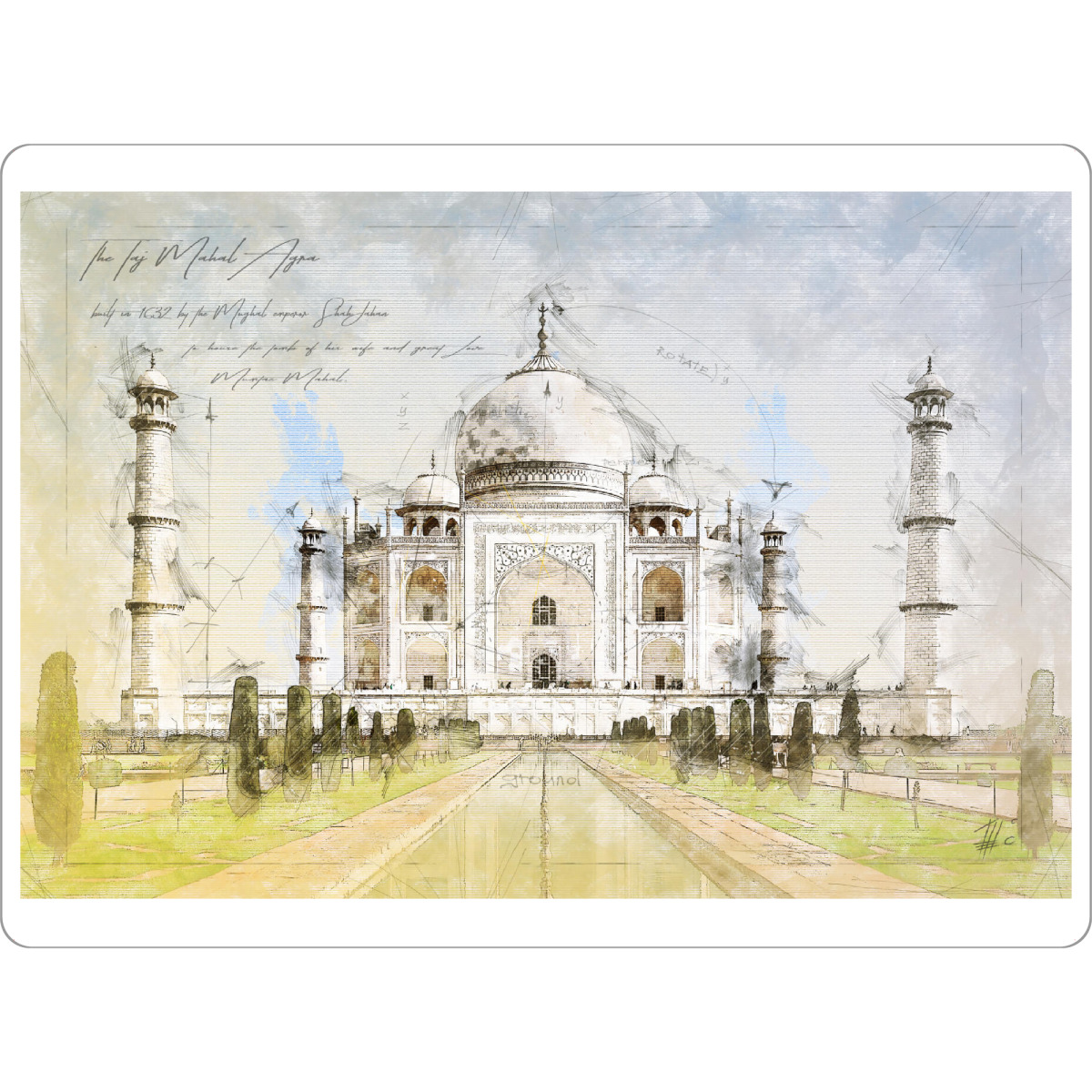Tischset "Taj Mahal, Agra" artboxONE - Reise,Architektur,Reise / Asien