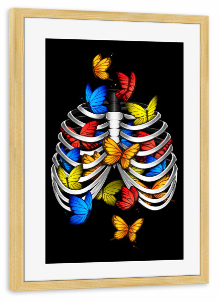 Poster mit Rahmen kiefer "Butterflies in my stomach" artboxONE - Natur,Tiere
