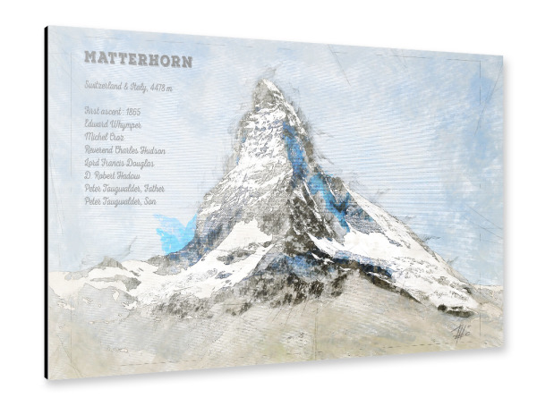 Alu-Dibond "Matterhorn Mountain" 30x20 cm artboxONE