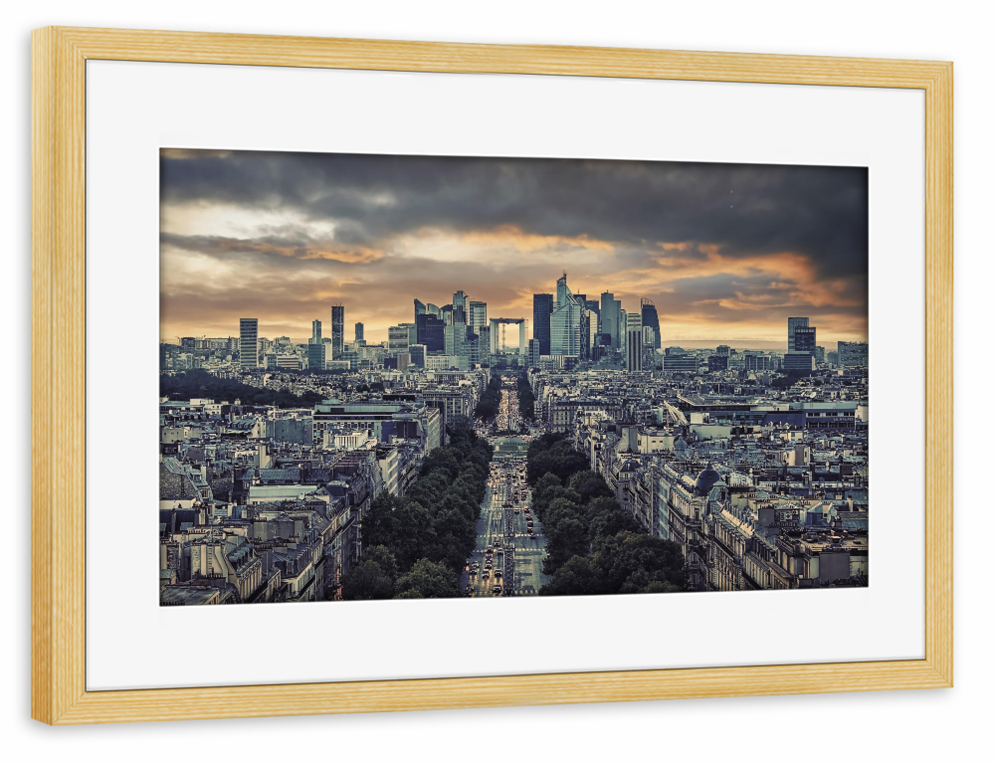 Poster mit Rahmen kiefer "Avenue de la Grande Armée" artboxONE - Städte,Reise,Architektur,Städte / Paris,Reise / Länder