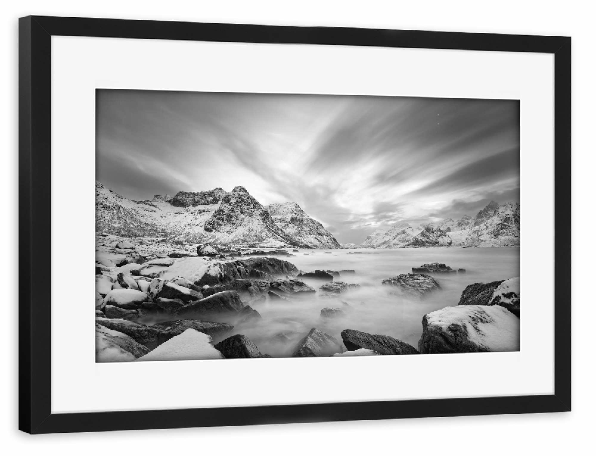 Poster mit Rahmen schwarz "Winter an der Küste" artboxONE - Natur,Reise,Reise / Strand und Meer