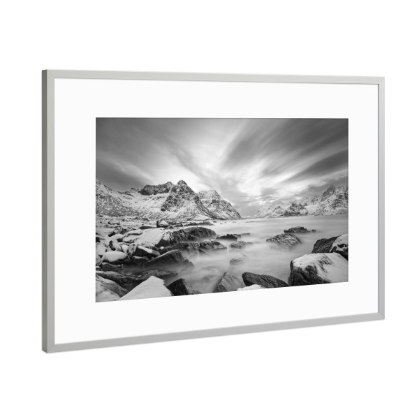 Poster mit Rahmen Silber "Winter an der Küste" artboxONE - Natur,Reise,Reise / Strand und Meer
