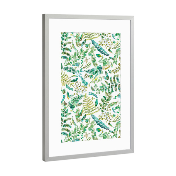 Poster mit Rahmen Silber "Botanical Ferns & Plants" artboxONE - Natur,Floral,Für Mama